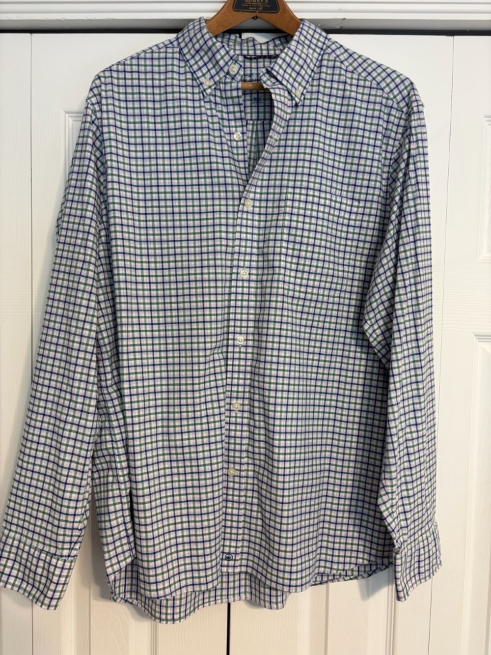 Vineyard Vines OTG Performance Plaid Button-Down Shirt Green Navy Pink Large